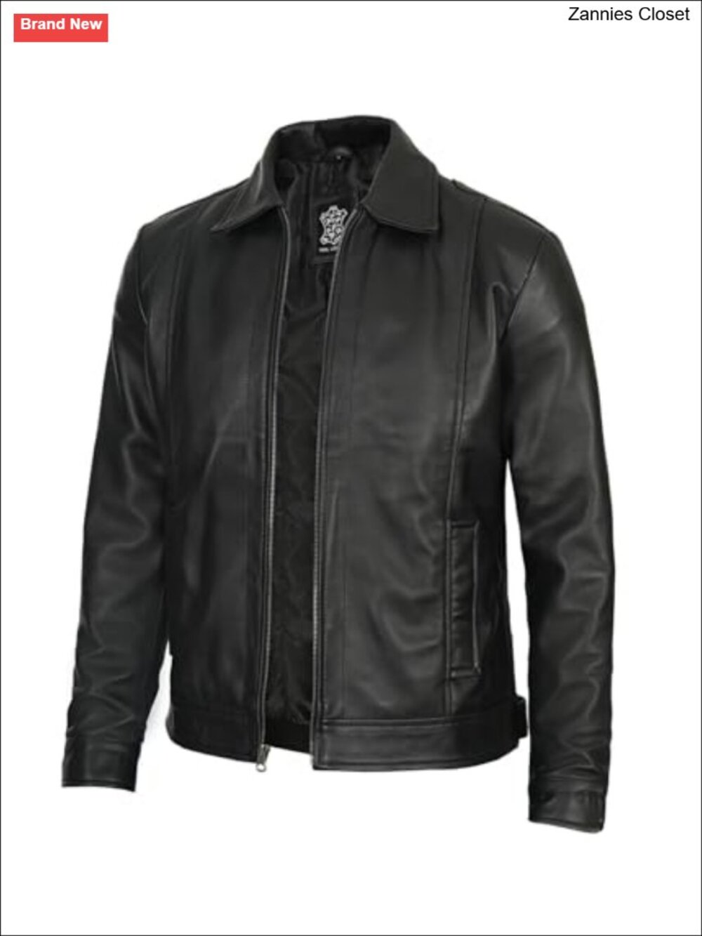 Real Lambskin Leather Jacket Men Vintage Style Zip Classic